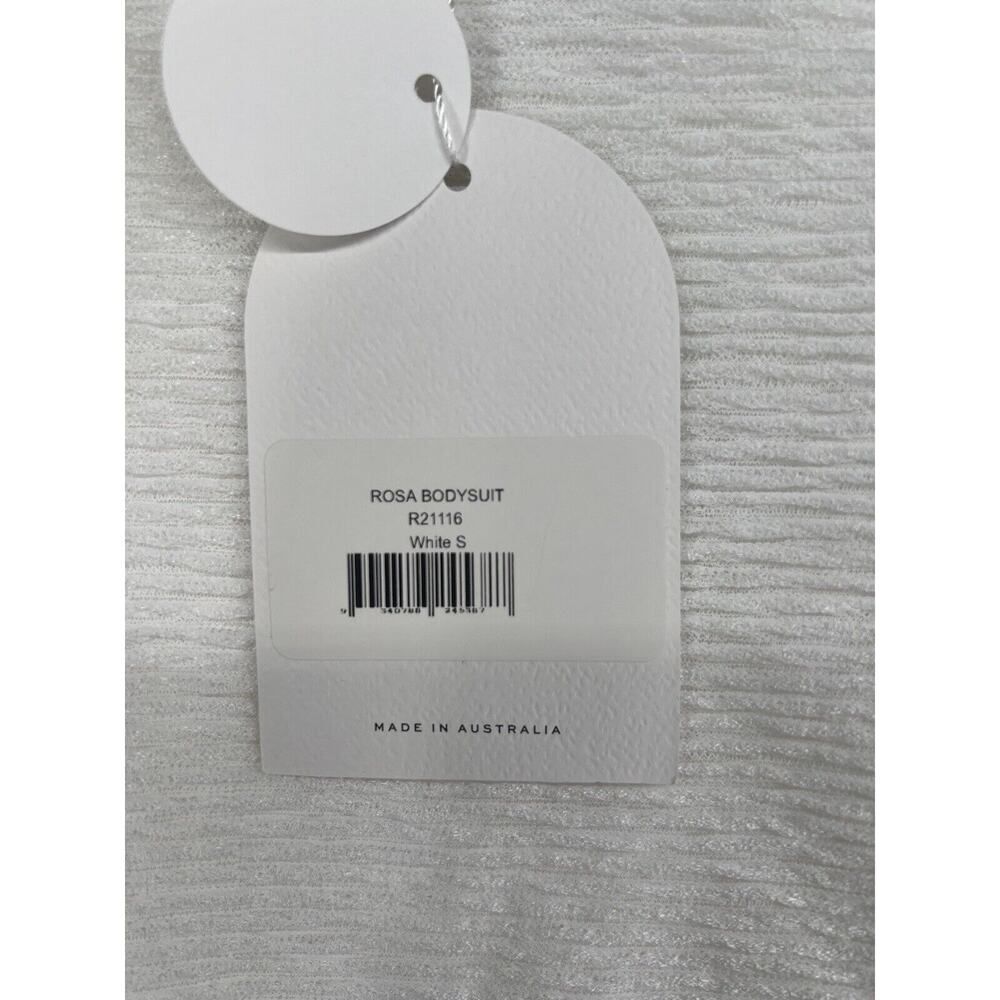 Rumer Rosa Bodysuit Size Small White Ribbed Strapless - Picture 7 of 9